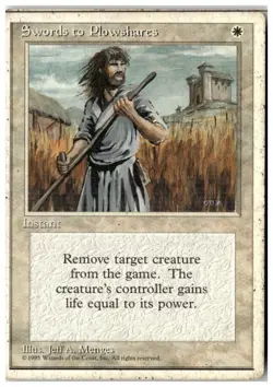 MTG Swords to Plowshares - Fourth Edition Heavily Played English - Image 1