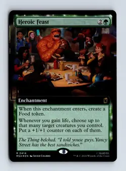 Heroic Feast (Extended Art) (Foil) 0414 (R) MTG Marvel Super Heroes (MSH) - Image 1