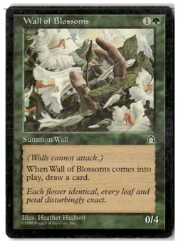 MTG Wall of Blossoms - Stronghold Heavily Played English - Image 1