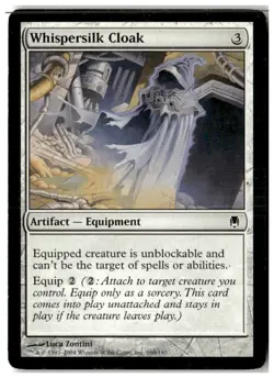MTG Whispersilk Cloak - Darksteel Heavily Played English - Image 1