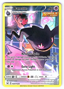 👻 Banette TG07/TG30 Trainer Gallery Ultra Rare Holo – Lost Origin Pokemon TCG - Image 1