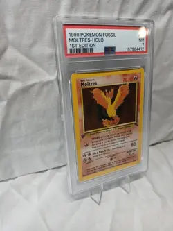 1999 Pokemon Fossil Moltres Holo 1st Edition #12 NM PSA 7 Vintage Rare Card !!!! - Image 2