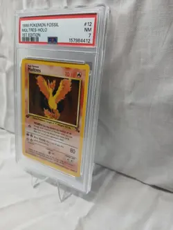 1999 Pokemon Fossil Moltres Holo 1st Edition #12 NM PSA 7 Vintage Rare Card !!!! - Image 4