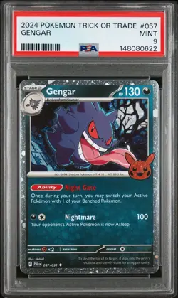 2024 Pokemon Trick or Trade Gengar #057 PSA 9 Mint Halloween Holo Rare - Image 1