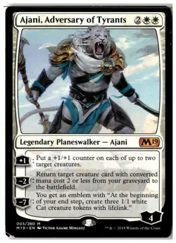MTG Ajani, Adversary of Tyrants - Core Set 2019 Moderately Played English - Image 1