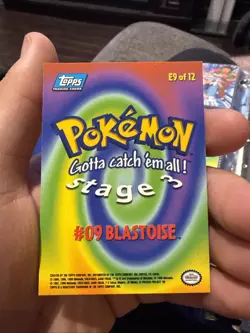 Vintage Rare Blastoise #09 Stage 3 Topps E9 Of 12 Blue Label Logo Pokemon Nm - Image 2