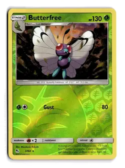 POKEMON BUTTERFREE 3/68 R HIDDEN FATES REVERSE HOLO NEAR MINT - Image 1