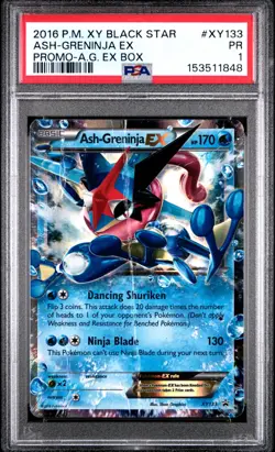 2016 POKEMON XY BLACK STAR PROMO ASH-GRENINJA EX BOX ASH-GRENINJA EX PSA 1 - Image 1