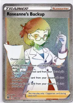 ROSEANNE'S BACKUP 180/172 RAINBOW RARE BRILLIANT STARS POKEMON NEAR MINT - Image 1