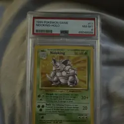 Pokemon TCG 1999 Base Set Nidoking 011/102 Holo Rare English PSA 8 89048566 - Image 1