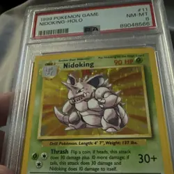 Pokemon TCG 1999 Base Set Nidoking 011/102 Holo Rare English PSA 8 89048566 - Image 4