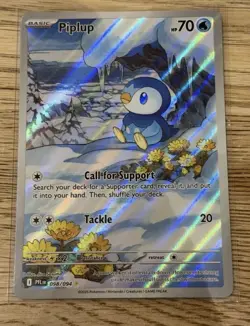 Pokemon TCG Piplup Illustration Rare 098/094 Phantasmal Flames-NM - Image 1