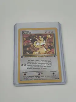 Meowth 1st Edition 62/82 Team Rocket Pokemon TCG Card Common - Image 1