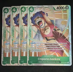 Playset Bandai One Piece TCG Emporio Ivankov OP16-026 SR Green English x4 - Image 1