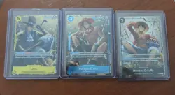 Luffy/Sabo/Ace One Piece Vol. 2 P-073 P-074 P-075 Promos from Tin Pack - Image 1