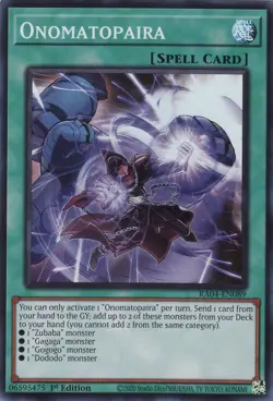 Yugioh! Onomatopaira - RA04-EN089 - Super Rare - 1st Edition Near Mint, English - Image 1
