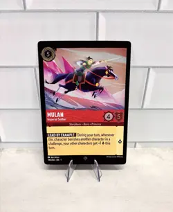 Disney Lorcana OVERSIZED Mulan Imperial Soldier Card Foil Rare TCG 118/204 - Image 1