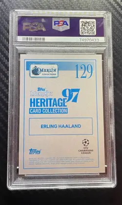 2021-22 Merlin Erling Haaland Purple Numbered /25 PSA 10 - Image 2
