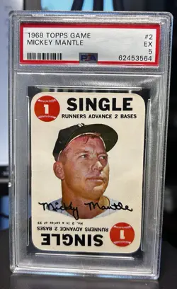 1968 Topps Game Mickey Mantle #2 PSA 5 Sharp! - Image 1