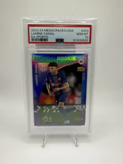 Panini Megacracks 2023-24 Lamine Yamal Master Rookie #423 RC PSA 10 - Image 1