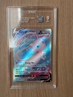 Pokemon TCG Mew V Full Art Ultra Rare Fusion Strike 250/264 TAG 9 Graded Slab - Image 1