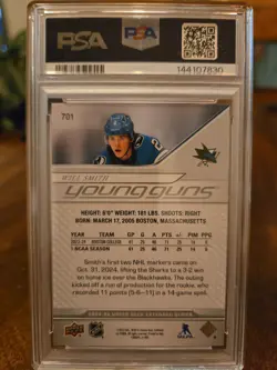 2024-25 Upper Deck Young Guns Will Smith PSA 10 #701 San Jose Sharks - Image 2