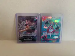 OP TCG | 1x Roronoa Zoro OP12-020 Leader/AA Eng / 1x Sugar OP10-065 SP Jpn | NM - Image 1