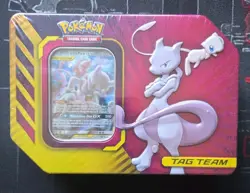 Pokemon Unified Minds Mewtwo & Mew GX Tag Team Power Partnership Tin Sealed - Image 1