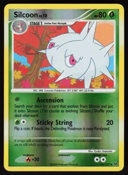 Silcoon 63/127 Uncommon Platinum Pokemon Reverse Holo Lightly Played - Image 1