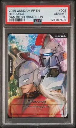2025 SDCC Zechs Gundam Card Game FOIL Resource #002 SAN DIEGO COMIC CON PSA 10 - Image 1