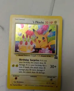 **SWIRL**vintage* BIRTHDAY PIKACHU ~ BLACK STAR PROMO #24 ~ Pokemon TCG - Image 2