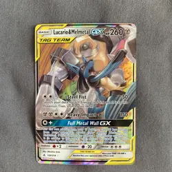 Lucario & Melmetal GX 120/214 Sm-Unbroken Bonds Ultra Rare Pokemon Card NM - Image 1