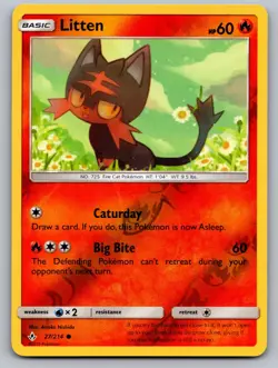 Litten 27/214 Common Unbroken Bonds Pokemon Reverse Holo Near Mint - Image 1