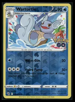 Wartortle 016/078 Pokemon GO Uncommon Reverse Holo Near Mint - Image 1