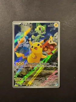 Pokemon TCG Pikachu SVP 027 Paldea Evolved Black Star Promo Card NM - Image 1