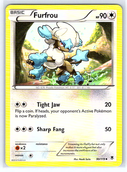 Furfrou 90/119 Phantom Forces MP Pokemon Card - Image 1