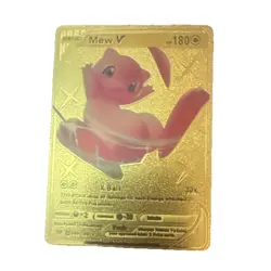Pokemon Mew V Gold Metal Full Art Foil Psychic Basic Card – Collectible - Image 4