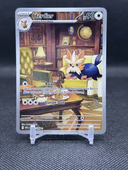Herdier 155/086 Pokemon TCG SV White Flare Illustration Rare Card - Image 1
