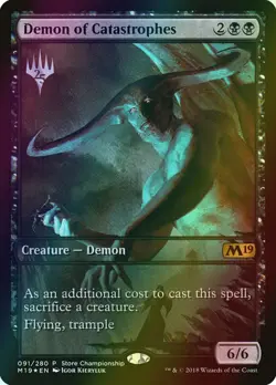 MTG Demon of Catastrophes Full Art Storechampionship Foil ** pm19 ** En - Image 1