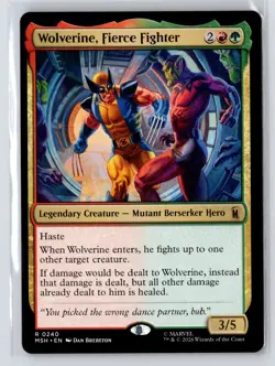 Wolverine, Fierce Fighter #240 Marvel Super Heroes Magic The Gathering MTG - Image 1