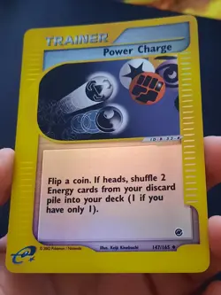 Pokemon Power Charge Reverse Holo Expedition Base Set [LP] e-Reader 147/165 - Image 3