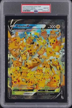 2021 POKEMON SWSH BLACK STAR PROMO PIKACHU V-UNION PSA 10 - Image 1