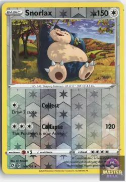 Snorlax 141/192 Rare Rebel Clash Pokemon Reverse Holo Lightly Played - Image 1