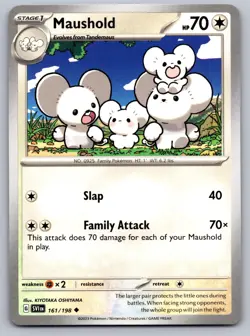 Maushold 161/198 Uncommon Scarlet & Violet Pokemon Near Mint - Image 1