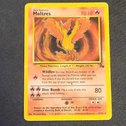 Moltres 70 HP Fossil Rare Regular Unlimited 27/62 1999 - Image 1