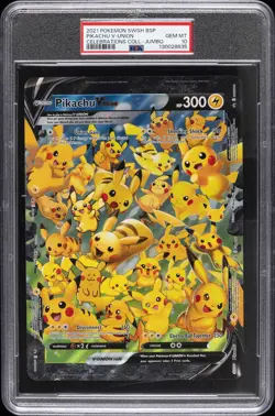 2021 POKEMON SWSH BLACK STAR PROMO PIKACHU V-UNION PSA 10 - Image 1