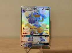 Pokemon TCG Lucario GX Hidden Fates Holo Full Art Ultra Rare Card SV64/SV94 - Image 1
