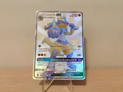 Pokemon TCG Lucario GX Hidden Fates Holo Full Art Ultra Rare Card SV64/SV94 - Image 3
