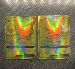 Nintendo Pokemon TCG Gold Lunala GX 172/156 Solgaleo GX 173/156 Lot (2) - Image 1