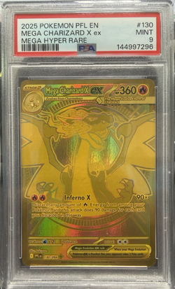 2025 POKEMON PFL EN-PHANTASMAL FLAMES MEGA HYPER RARE MEGA CHARIZARD X EX PSA 9 - Image 1